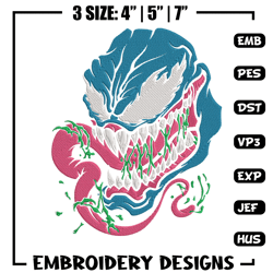 venom face embroidery design, venom embroidery, embroidery file, anime embroidery, anime shirt, digital download
