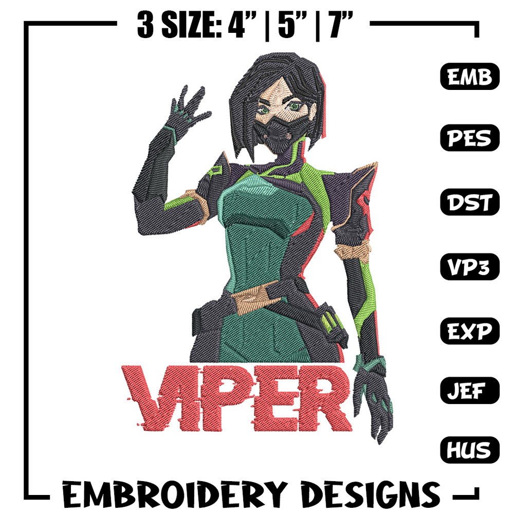 Viper poster Embroidery Design, Valorant Embroidery,Embroidery File,Anime Embroidery,Anime shirt,Digital download.jpg