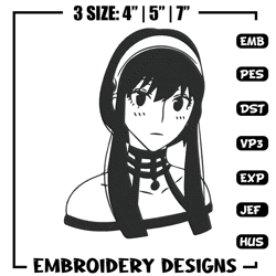yor forger embroidery design, spy x family embroidery, embroidery file, anime embroidery, anime shirt, digital download.