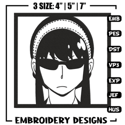 yor forger embroidery design, spy x family embroidery, embroidery file, anime embroidery, anime shirt, digital download