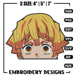 zenitsu peeker embroidery design, demon slayer embroidery, embroidery file, anime embroidery,anime shirt,digital downloa