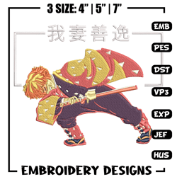 zenitsu poster embroidery design, demon slayer embroidery,embroidery file,anime embroidery, anime shirt,digital download