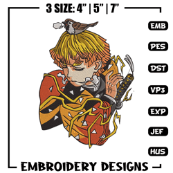 zenitsu poster embroidery design, demon slayer embroidery,embroidery file,anime embroidery,anime shirt,digital download.