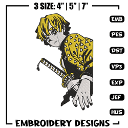 zenitsu poster embroidery design,demon slayer embroidery, embroidery file,anime embroidery,anime shirt,digital download