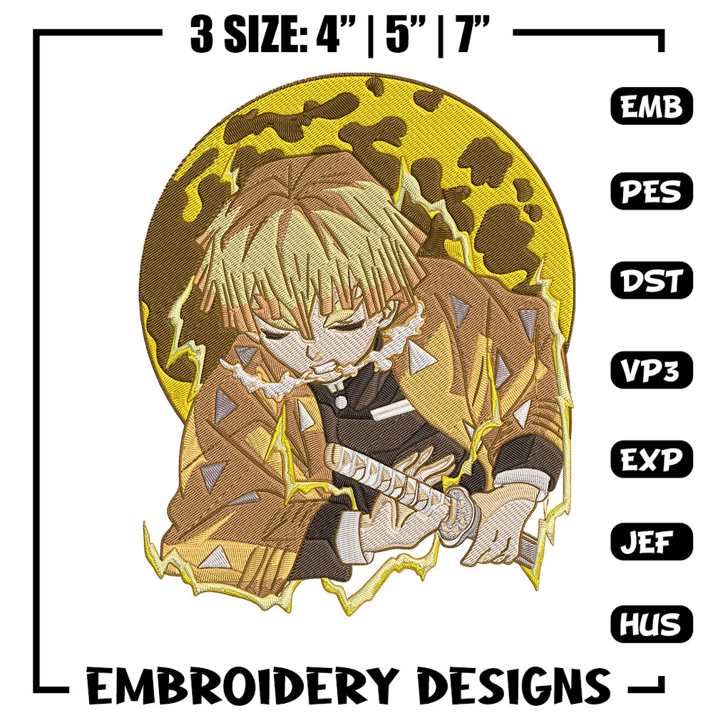 Zenitsu thunder Embroidery Design,Demon slayer Embroidery,Embroidery File,Anime Embroidery,Anime shirt, Digital download.jpg