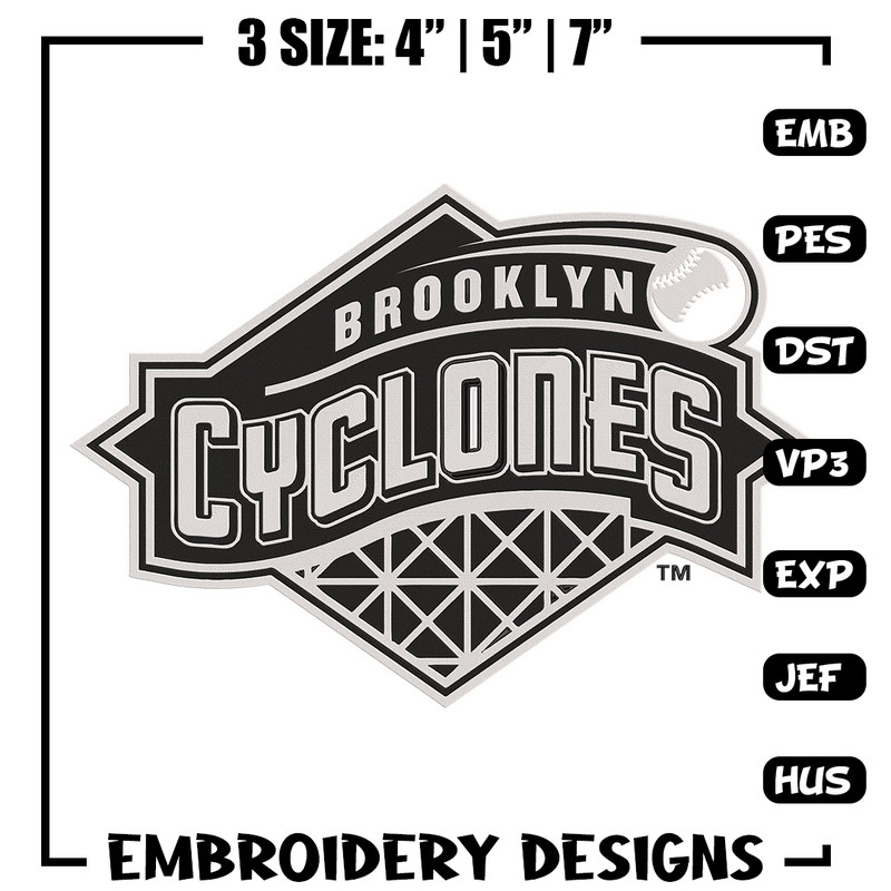 Brooklyn Cyclones logo embroidery design, MLB embroidery,Sport embroidery, Logo sport embroidery, Embroidery design..jpg