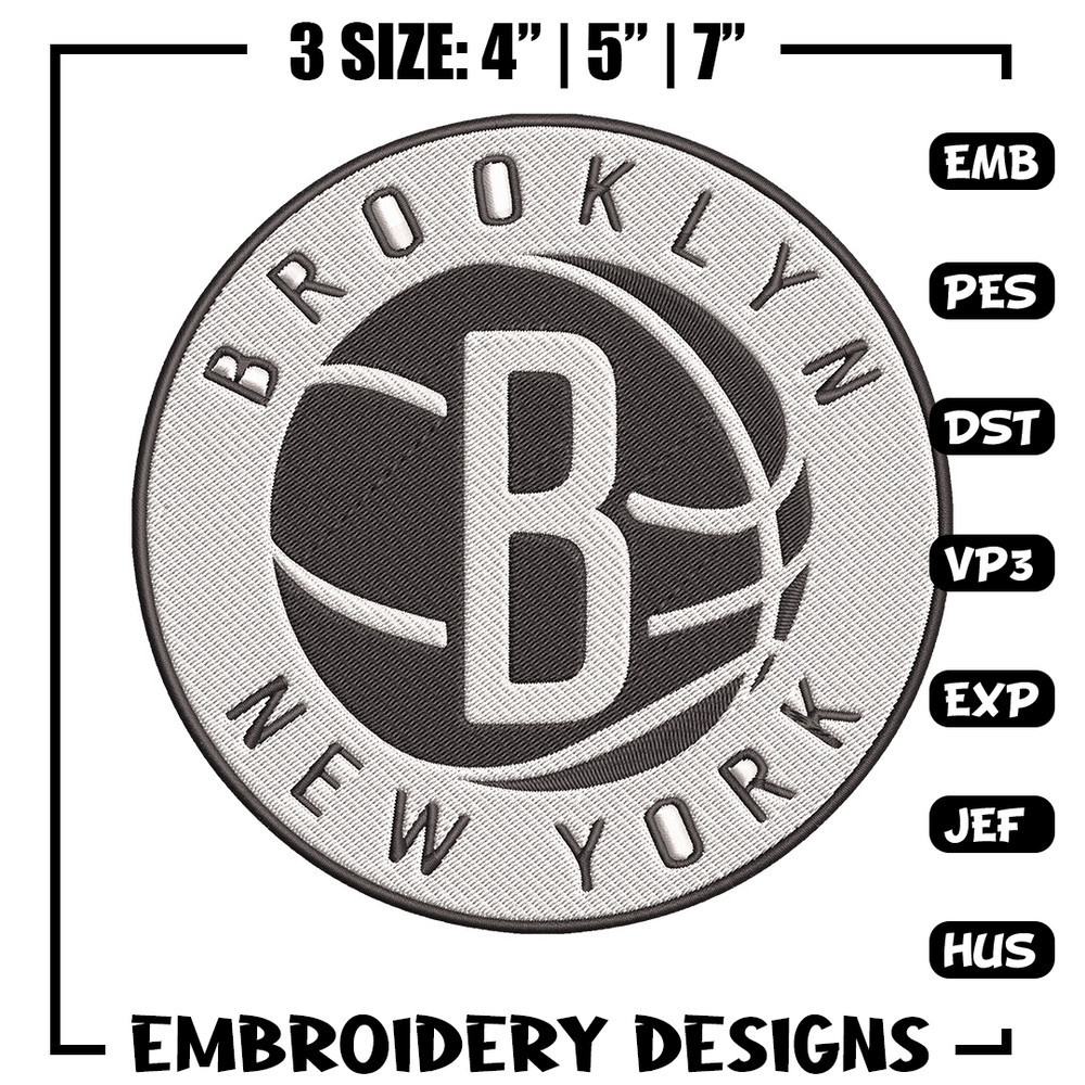 Brooklyn Nets Basketball embroidery design, NBA embroidery,Sport embroidery, Logo sport embroidery, Embroidery design.jpg