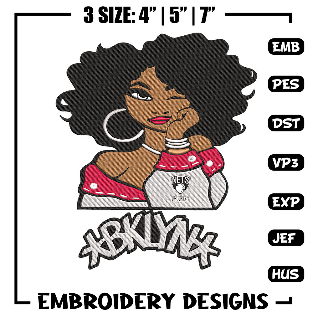 Brooklyn Nets girl embroidery design, NBA embroidery, Sport embroidery, Logo sport embroidery, Embroidery design..jpg