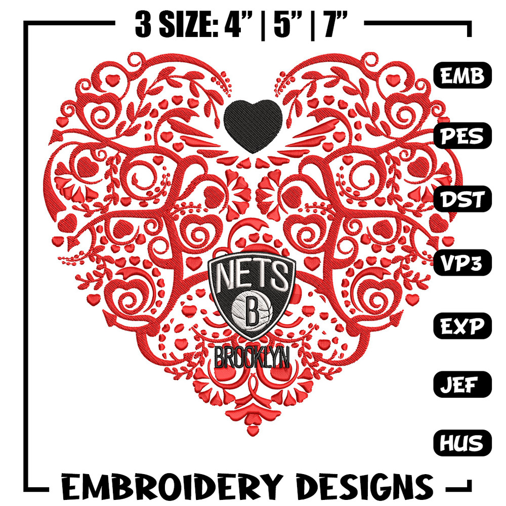 Brooklyn Nets heart embroidery design, NBA embroidery,Sport embroidery, Logo sport embroidery, Embroidery design.jpg
