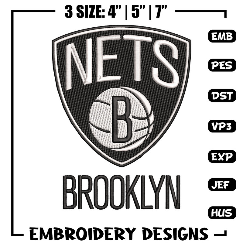 Brooklyn Nets logo embroidery design,NBA embroidery,Sport embroidery, Logo sport embroidery, Embroidery design..jpg