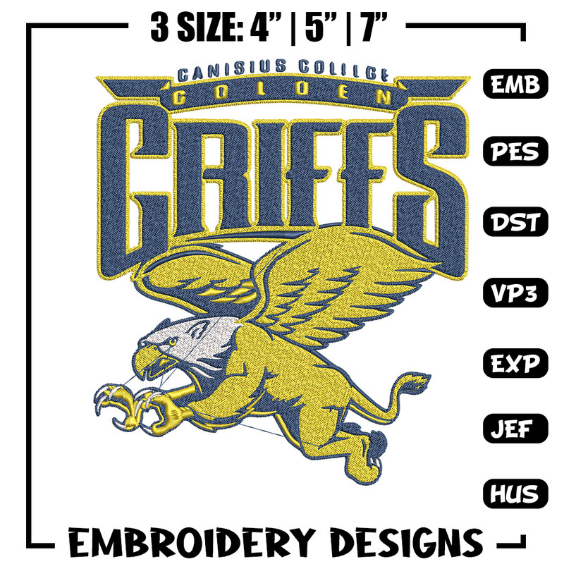 Canisius College logo embroidery design, Hockey embroidery, Sport embroidery, logo sport embroidery, Embroidery design.jpg