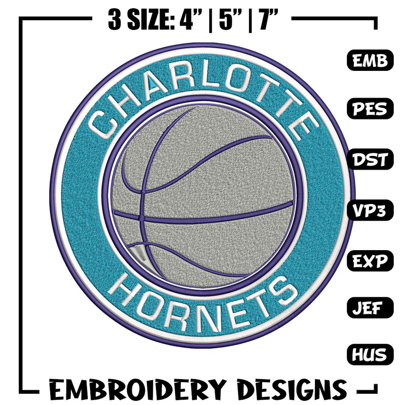 Charlotte Hornets Logo embroidery design, NBA embroidery, Sport embroidery, Embroidery design, Logo sport embroidery..jpg