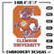 Clemson University logo embroidery design, College embroidery, Sport embroidery, logo sport embroidery,Embroidery design.jpg