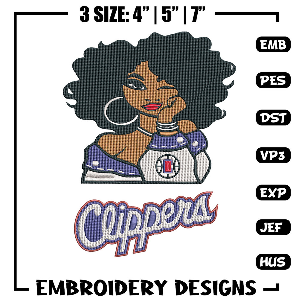Clippers girl embroidery design, NBA embroidery,Sport embroidery,Embroidery design,Logo sport embroidery.jpg