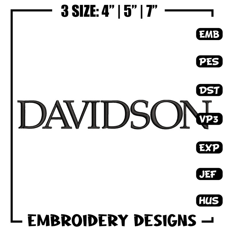Davidson logo embroidery design, Logo embroidery, Sport embroidery, logo sport embroidery, Embroidery design.jpg