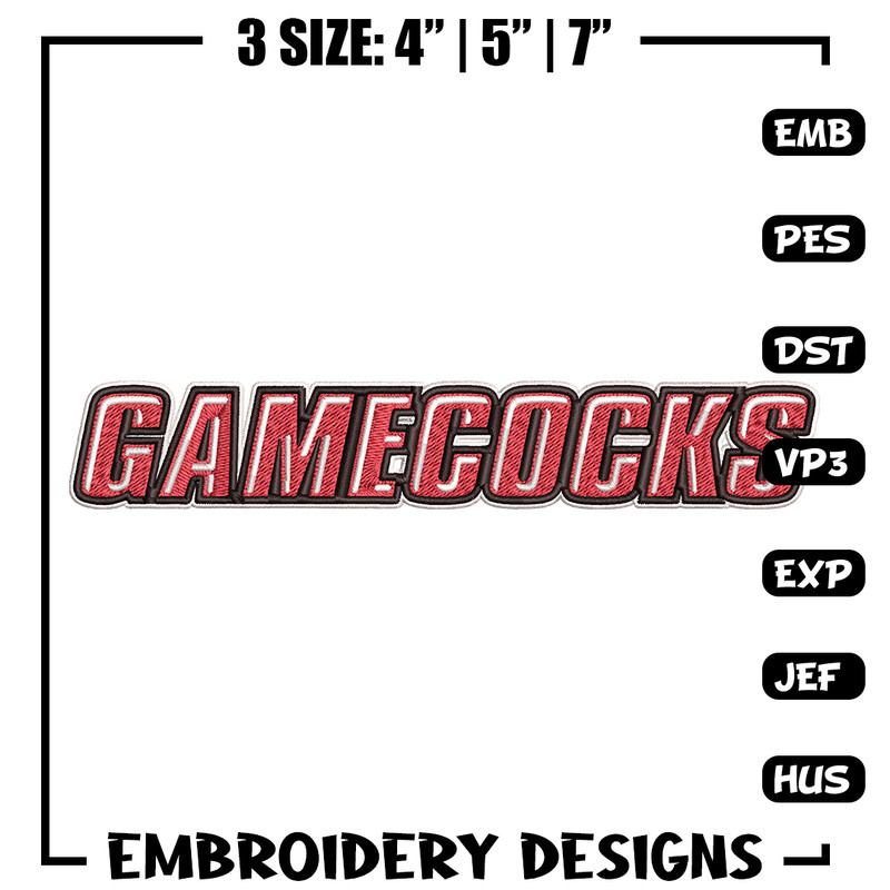 Gamecock logo embroidery design, Logo embroidery, Sport embroidery, logo sport embroidery, Embroidery design.jpg