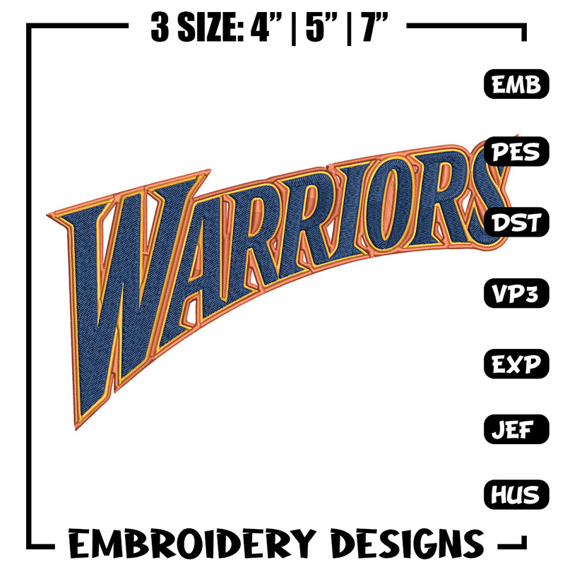 Golden State Warriors logo embroidery design, NBA embroidery, Sport embroidery, Embroidery design,Logo sport embroidery..jpg