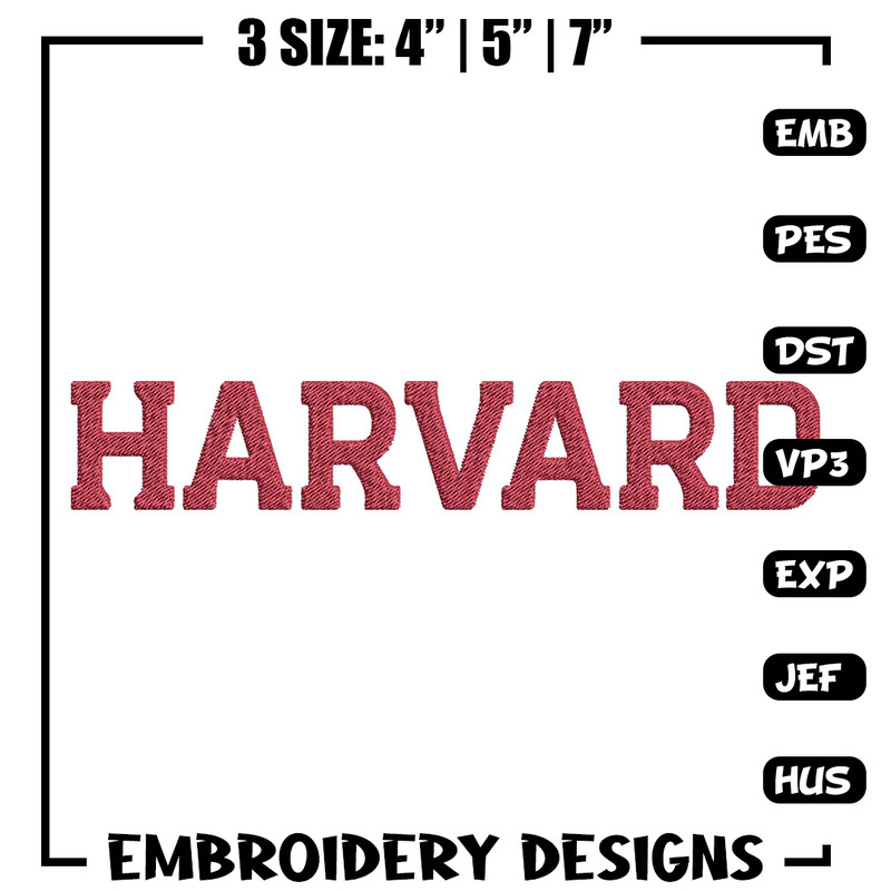 Harvard logo embroidery design, College embroidery, Sport embroidery, logo sport embroidery, Embroidery design.jpg