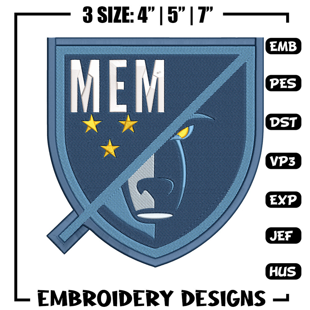 Memphis Grizzlies design embroidery design, NBA embroidery, Sport embroidery, Embroidery design, Logo sport embroidery.jpg
