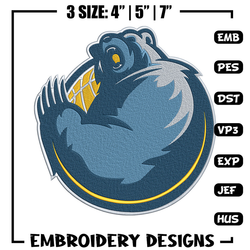 Memphis Grizzlies design embroidery design, NBA embroidery,Sport embroidery, Embroidery design,Logo sport embroidery..jpg