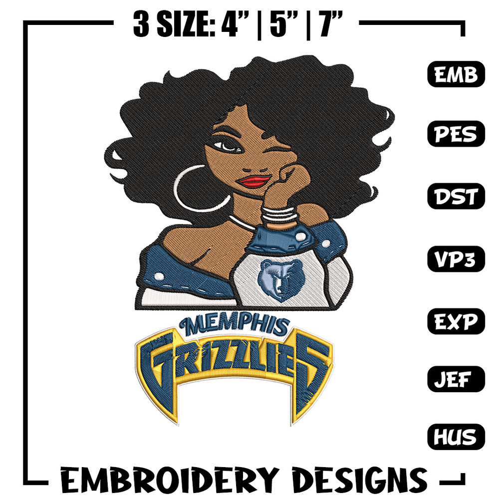 Memphis Grizzlies girl embroidery design, NBA embroidery,Sport embroidery,Embroidery design, Logo sport embroidery.jpg