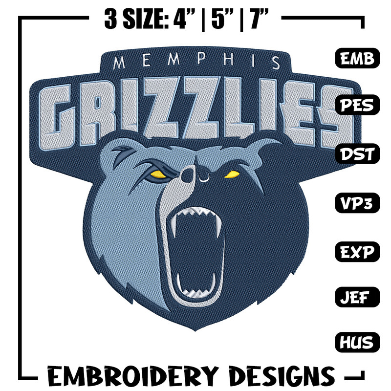 Memphis Grizzlies logo embroidery design, NBA embroidery, Sport embroidery,Embroidery design,Logo sport embroidery.jpg