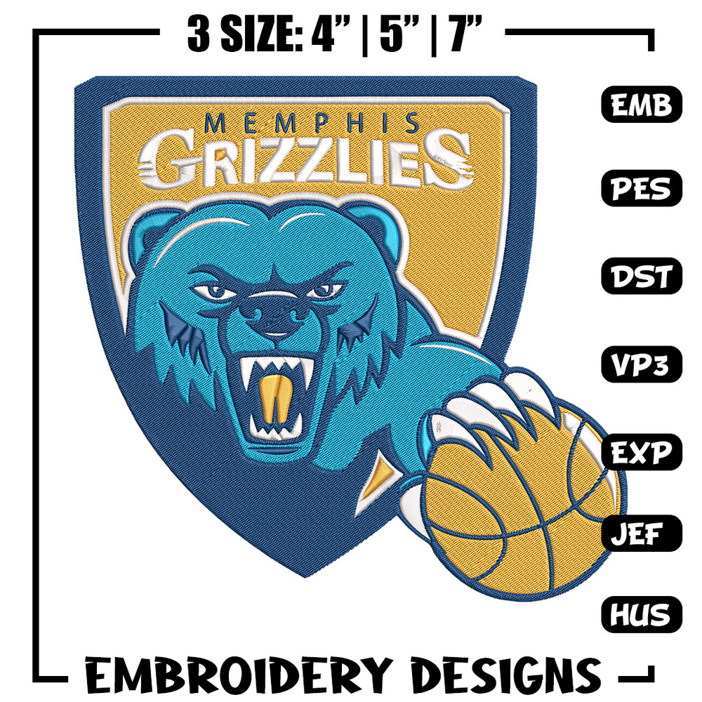 Memphis Grizzlies logo embroidery design, NBA embroidery,Sport embroidery, Embroidery design, Logo sport embroidery.jpg