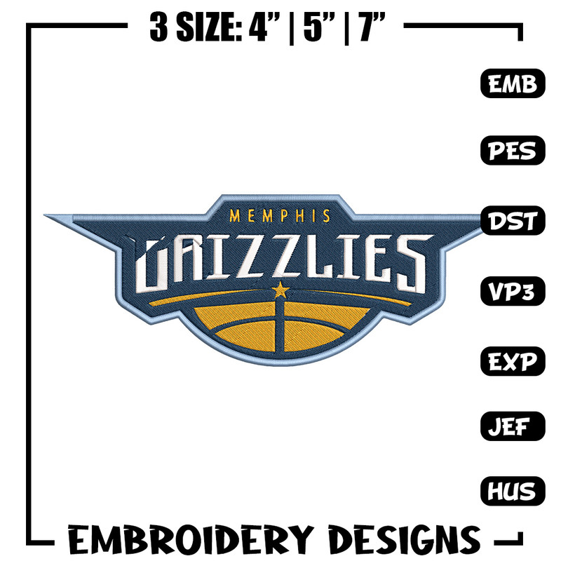 Memphis Grizzlies logo embroidery design, NBA embroidery,Sport embroidery, Embroidery design,Logo sport embroidery.jpg
