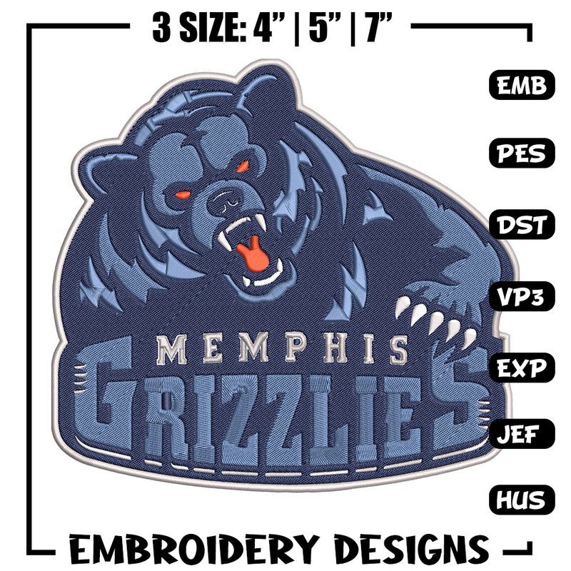 Memphis Grizzlies logo embroidery design,NBA embroidery, Sport embroidery,Embroidery design, Logo sport embroidery.jpg