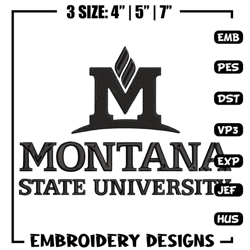 Montana State logo embroidery design, University embroidery, Sport embroidery, logo sport embroidery, Embroidery design.jpg