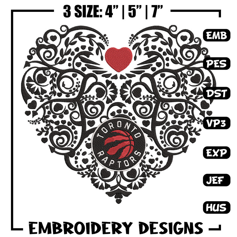 Toronto Raptors heart embroidery design, NBA embroidery, Sport embroidery,Embroidery design, Logo sport embroidery..jpg