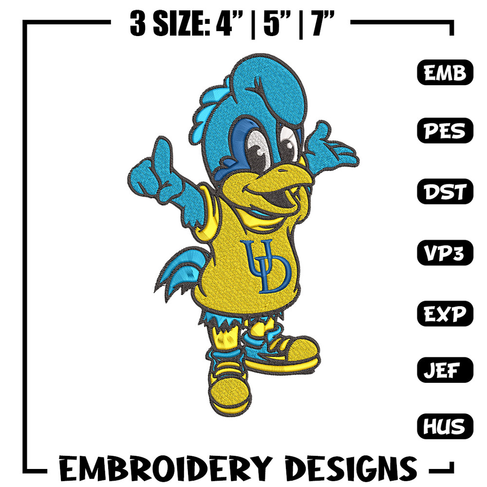 University of Delaware embroidery design, NCAA embroidery, Sport embroidery, Embroidery design ,Logo sport embroidery..jpg