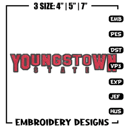 Youngstown State logo embroidery design, Logo embroidery, Sport embroidery, logo sport embroidery, Embroidery design