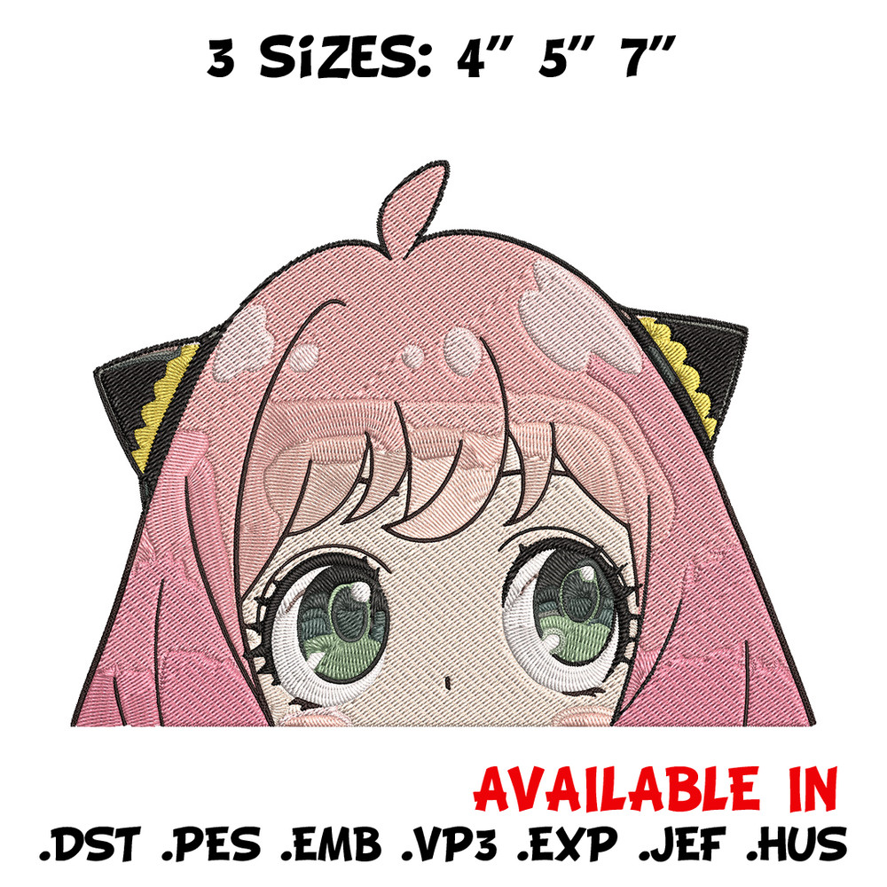 Anya Peek Embroidery Design, Spy x family Embroidery, Embroidery File, Anime Embroidery, Anime shirt, Digital download..jpg