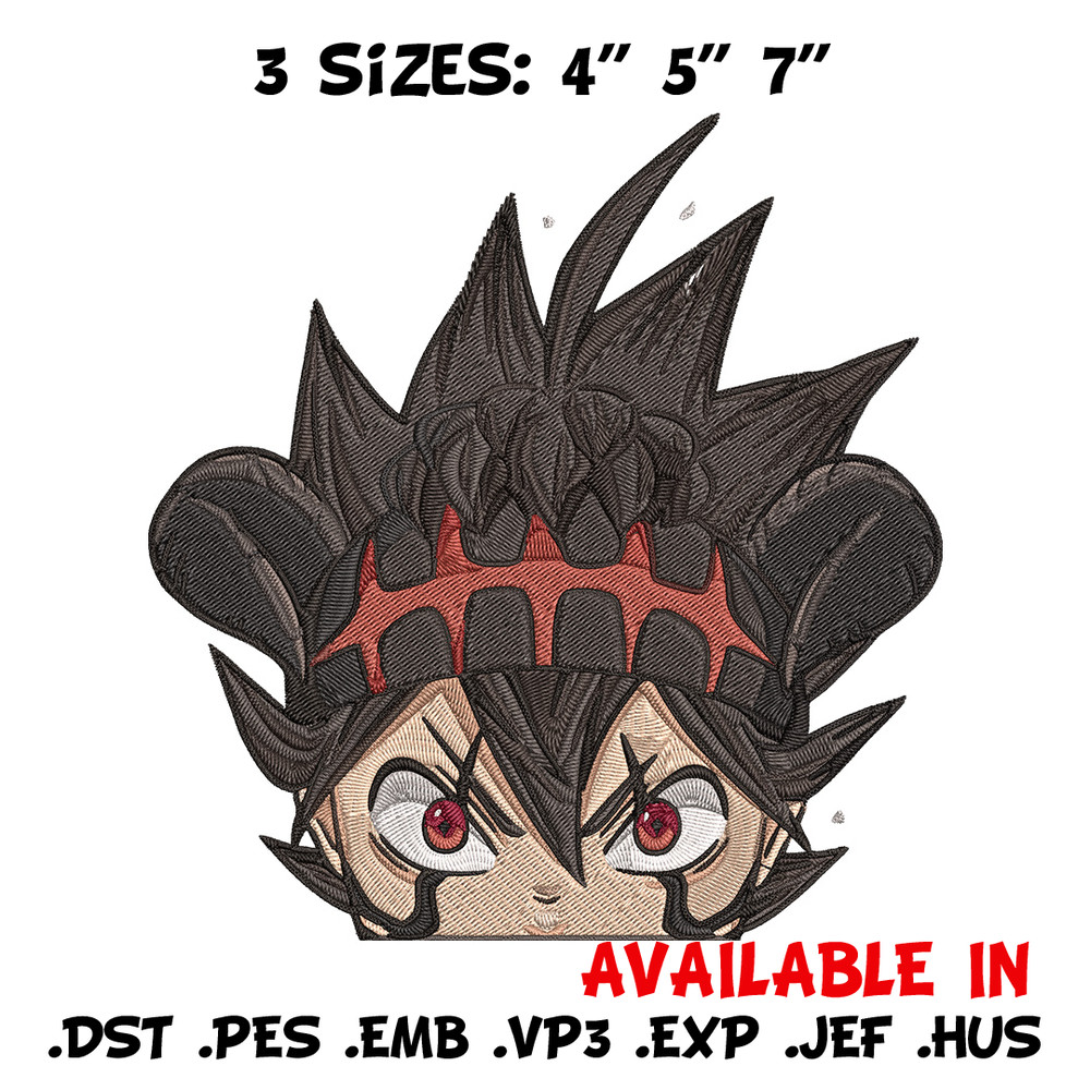 Asta Peeker Embroidery Design, Black clover Embroidery, Embroidery File, Anime Embroidery, Anime shirt, Digital download.jpg