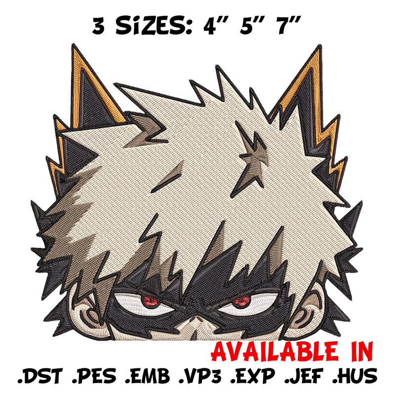 Bakugo Peeker Embroidery Design, Mha Embroidery, Embroidery File, Anime Embroidery, Anime shirt, Digital download.jpg