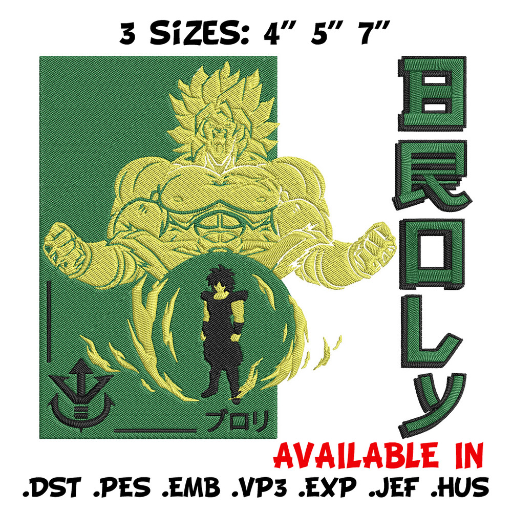 Broly poster Embroidery Design, Dragonball Embroidery, Embroidery File, Anime Embroidery, Anime shirt, Digital download.jpg