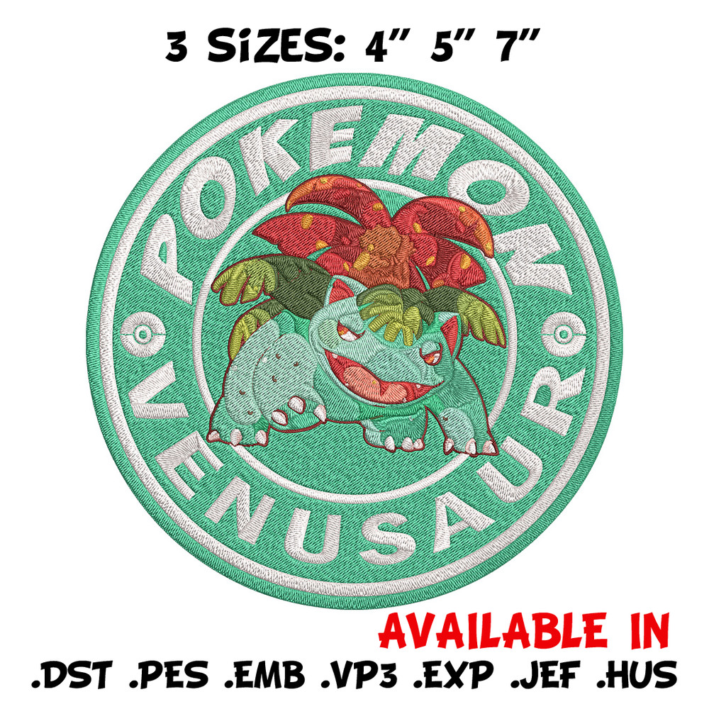 Bulbasaur poster Embroidery Design, Pokemon Embroidery, Embroidery File, Anime Embroidery, Anime shirt, Digital download.jpg