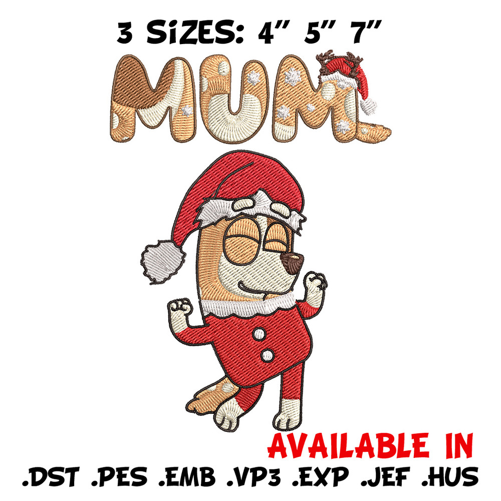 Chilli mom Embroidery Design, Bluey Embroidery, Embroidery File, Chrismas Embroidery, Anime shirt, Digital download.jpg