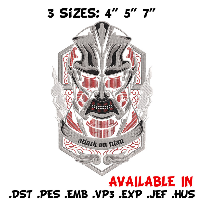 Colossal poster Embroidery Design, Aot Embroidery, Embroidery File, Anime Embroidery, Anime shirt, Digital download.jpg