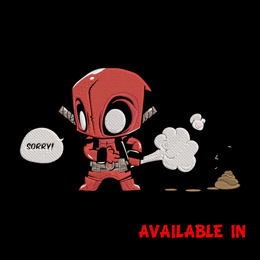 Deadpool chibi Embroidery Design, Deadpool Embroidery, Embroidery File, Anime Embroidery, Anime shirt, Digital download.jpg