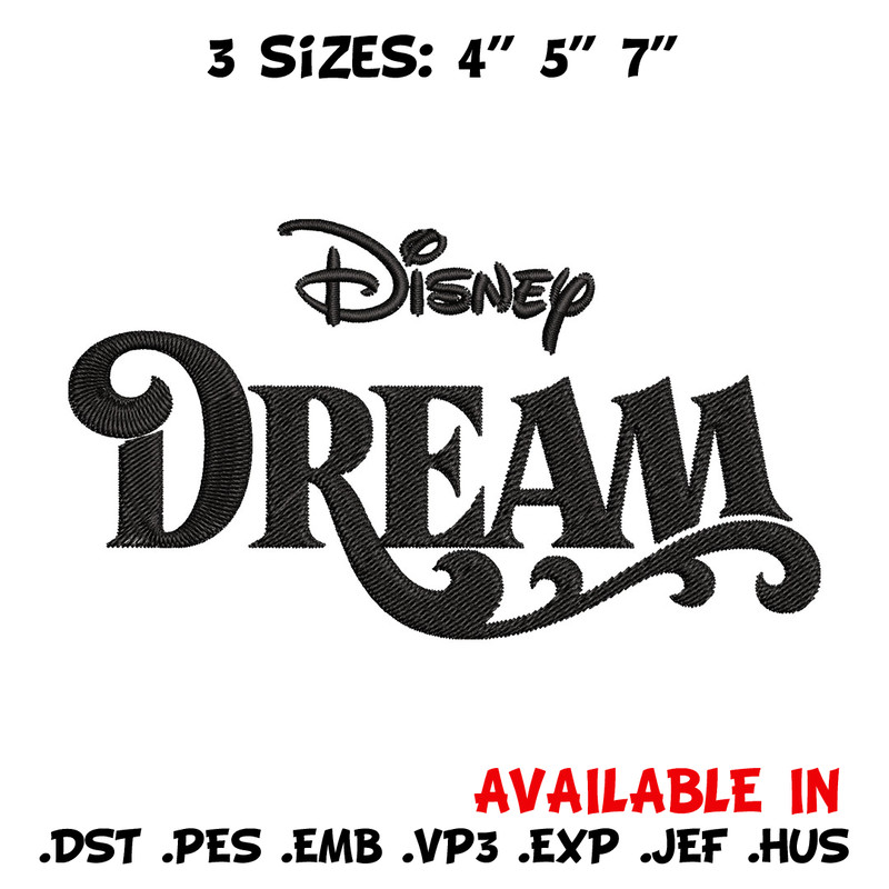 Disney Dream Embroidery Design, Disney logo Embroidery, Embroidery File, Embroidery design, Digital download..jpg
