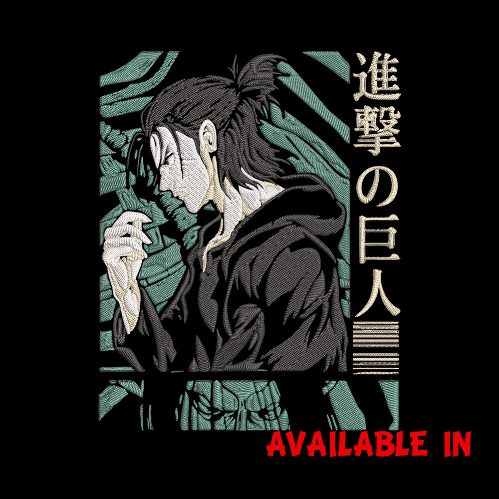 Eren poster Embroidery Design, Aot Embroidery,Embroidery File, Anime Embroidery, Anime shirt, Digital download.jpg