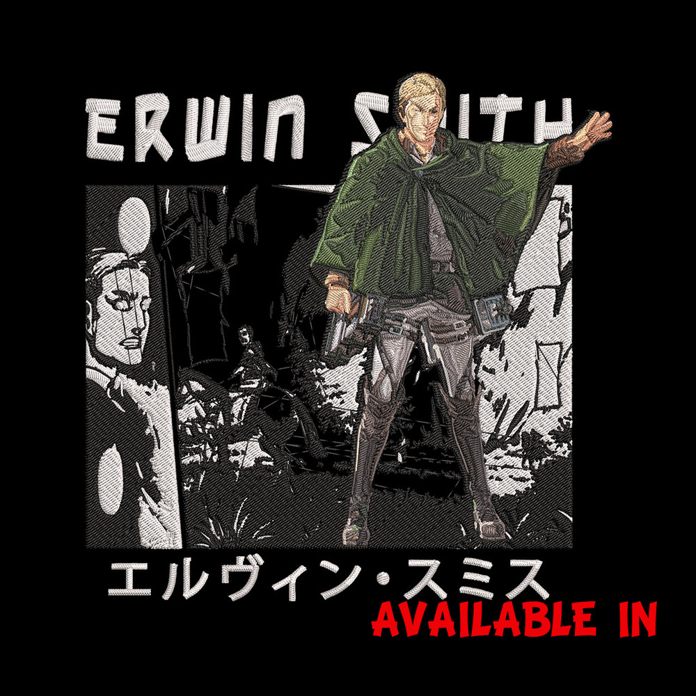 Erwin Smith Embroidery Design, Aot Embroidery, Embroidery File, Anime Embroidery, Anime shirt, Digital download.jpg