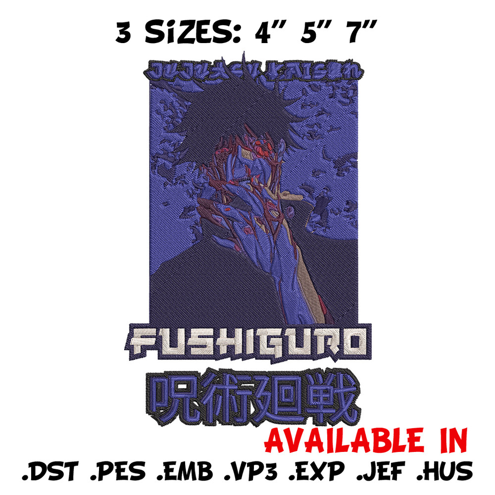 Fushiguro Embroidery Design,Jujutsu Embroidery, Embroidery File, Anime Embroidery, Anime shirt, Digital download.jpg