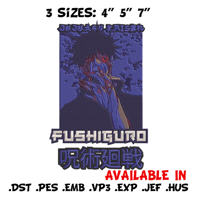 Fushiguro Embroidery Design,Jujutsu Embroidery, Embroidery File, Anime Embroidery, Anime shirt, Digital download.jpg