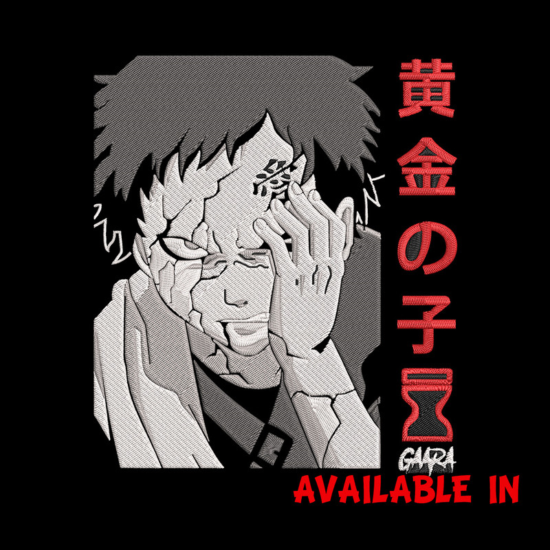 Gaara poster Embroidery Design, Naruto Embroidery, Embroidery File, Anime Embroidery, Anime shirt, Digital download..jpg