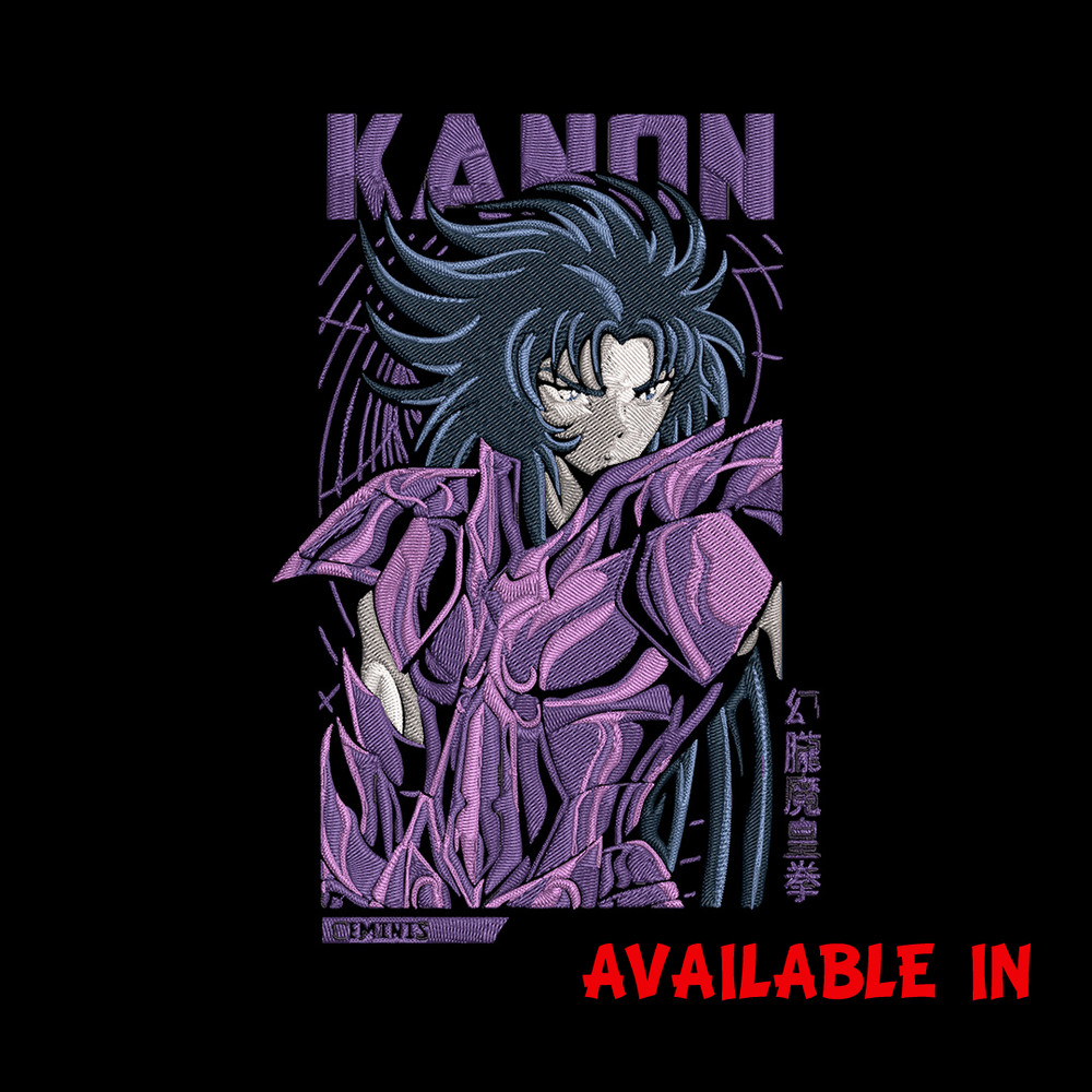 Gemini Kanon Embroidery Design, Saint Seiya Embroidery, Embroidery File, Anime Embroidery, Anime shirt, Digital download.jpg
