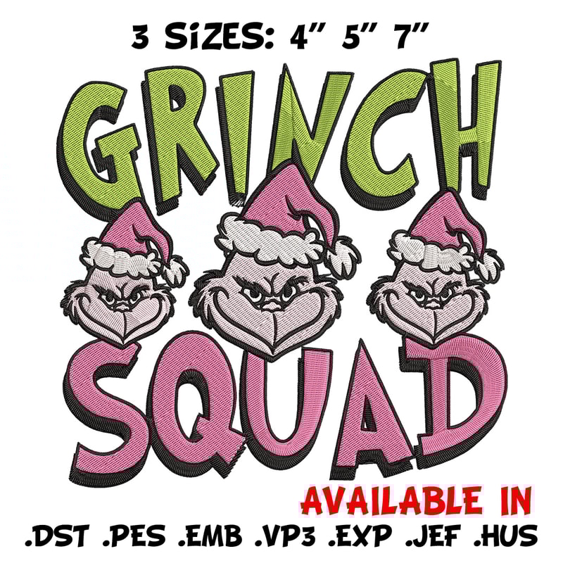 Grinch squad Embroidery Design, Grinch Embroidery, Embroidery File, Chrismas Embroidery, Anime shirt, Digital download..jpg