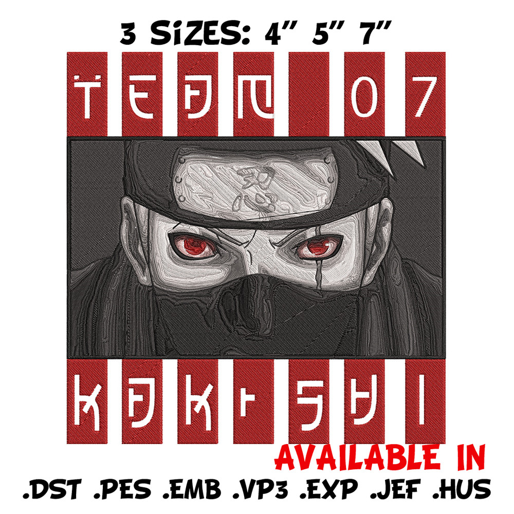 Hatake Kakashi Embroidery Design, Naruto Embroidery, Embroidery File, Anime Embroidery, Anime shirt,Digital download.jpg